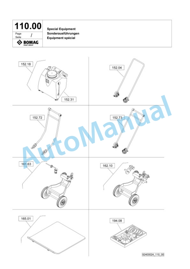 Bomag DFP11 Vibratory Plate Compactor Spare Parts Catalogue 00825419-4