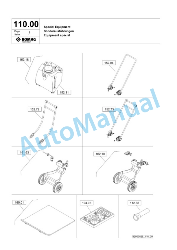 Bomag DFP11 Vibratory Plate Compactor Spare Parts Catalogue 00826127-4