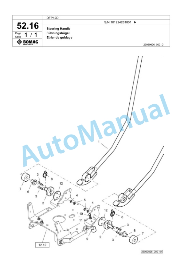 Bomag DFP12D Vibratory Plate Compactor Spare Parts Catalogue 00825697-3