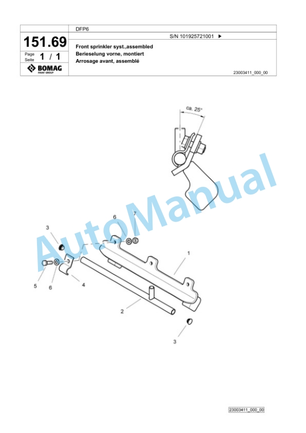 Bomag DFP6 Vibratory Plate Compactor Spare Parts Catalogue 00827017-5