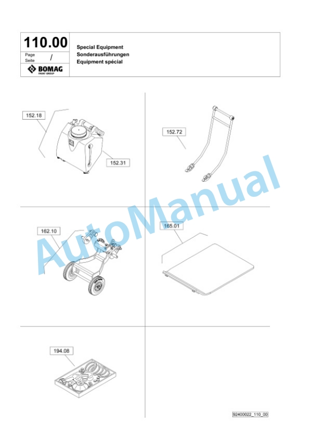 Bomag DFP7 Vibratory Plate Compactor Spare Parts Catalogue 00825609-5