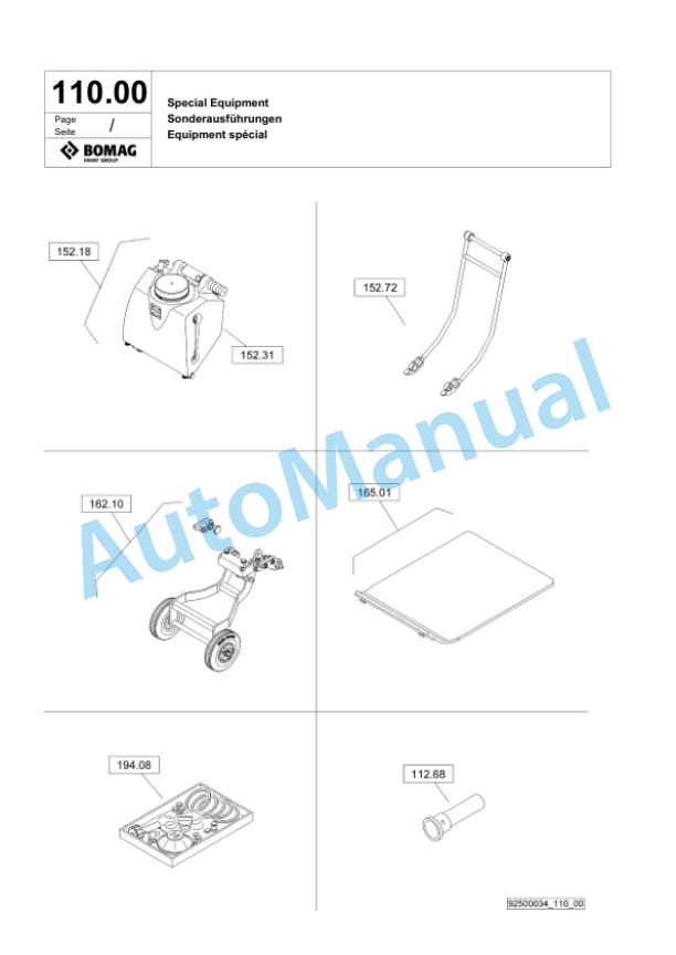 Bomag DFP7 Vibratory Plate Compactor Spare Parts Catalogue 00826129-5