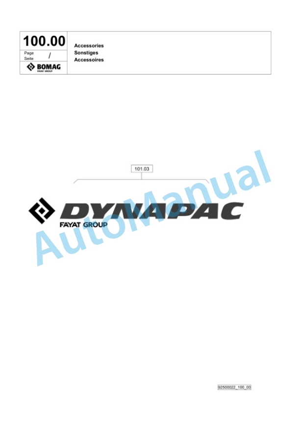 Bomag DFP9 Vibratory Plate Compactor Spare Parts Catalogue 00825485-4