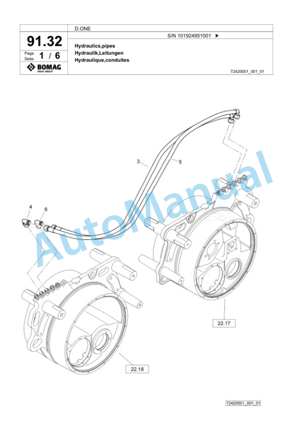Bomag D.ONE Multi Purpose Compactor Spare Parts Catalogue 00826649-3