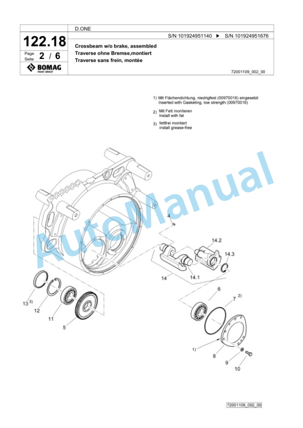 Bomag D.ONE Multi Purpose Compactor Spare Parts Catalogue 00826649-5