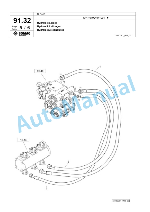 Bomag D.ONE Multi Purpose Compactor Spare Parts Catalogue 00827311-4