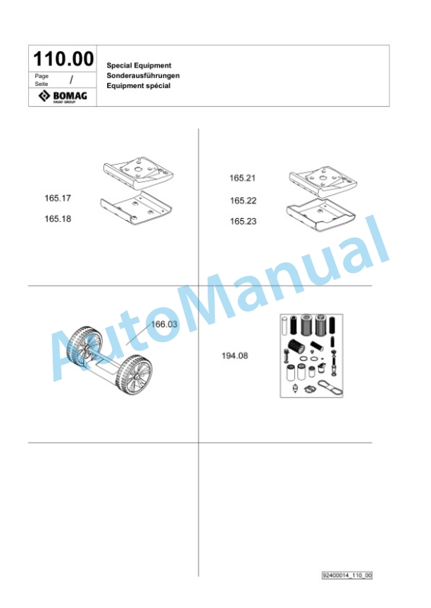 Bomag DR6Xe Vibratory Tamper Spare Parts Catalogue 00826967-4