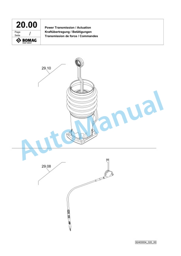 Bomag DR7 Vibratory Tamper Spare Parts Catalogue 00825587-2