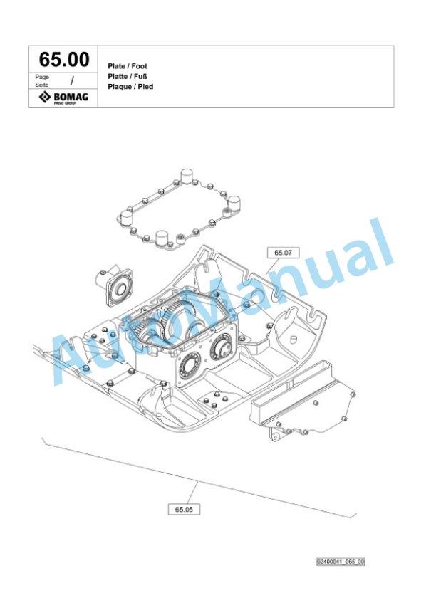 Bomag DRP15X Vibratory Plate Compactor Spare Parts Catalogue 00825647-3