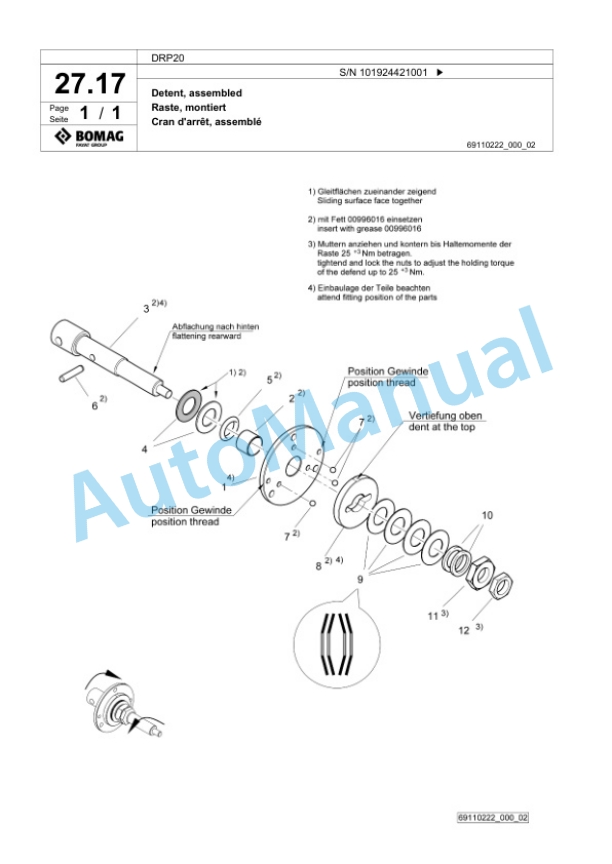 Bomag DRP20 Vibratory Plate Compactor Spare Parts Catalogue 00825607-2