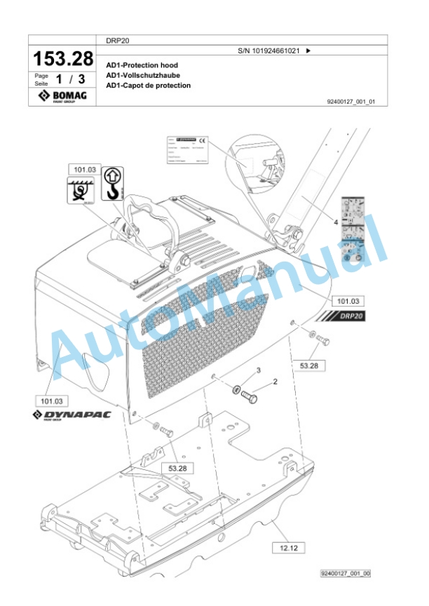 Bomag DRP20 Vibratory Plate Compactor Spare Parts Catalogue 00825939-5
