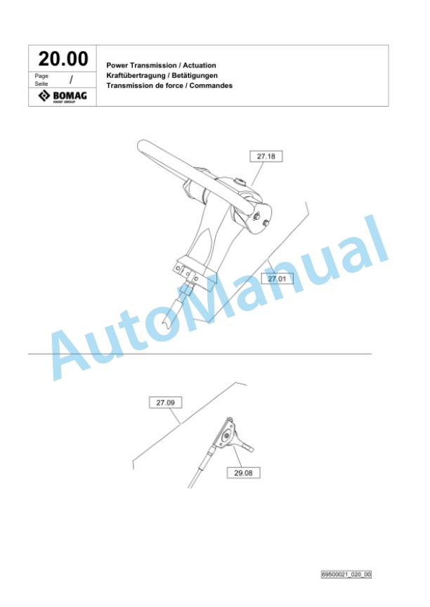 Bomag DRP20DX Vibratory Plate Compactor Spare Parts Catalogue 00826617-2
