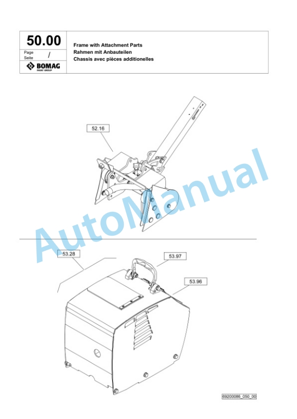 Bomag DRP40DX Vibratory Plate Compactor Spare Parts Catalogue 00826531-2