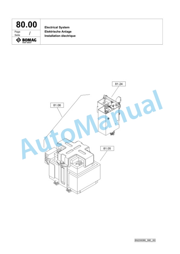 Bomag DRP45DX Vibratory Plate Compactor Spare Parts Catalogue 00825421-4