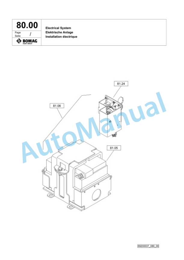 Bomag DRP60D Vibratory Plate Compactor Spare Parts Catalogue 00826747-4