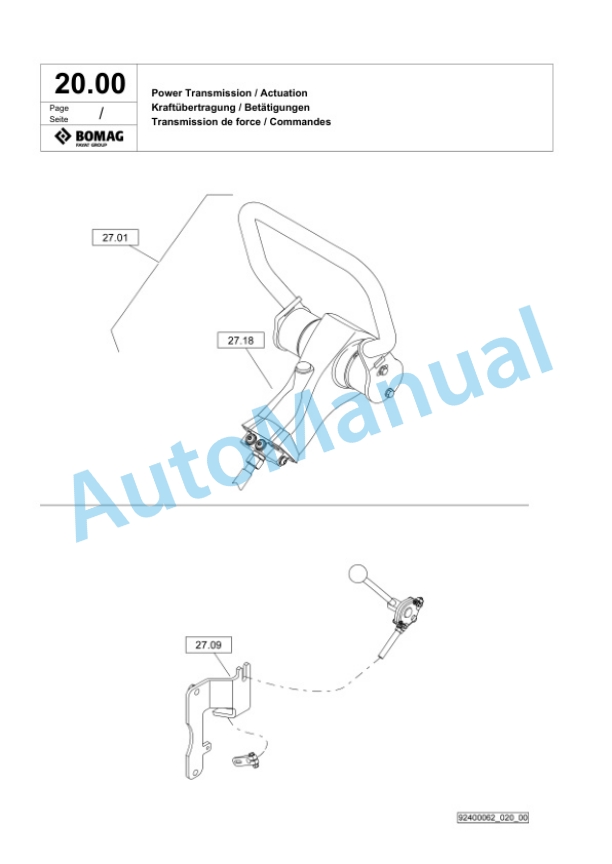 Bomag DRP70D Vibratory Plate Compactor Spare Parts Catalogue 00826749-2
