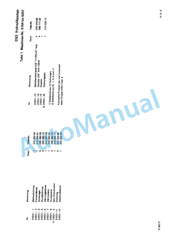 Bomag K 301 Waste Compactor Spare Parts Catalogue 00815000-3