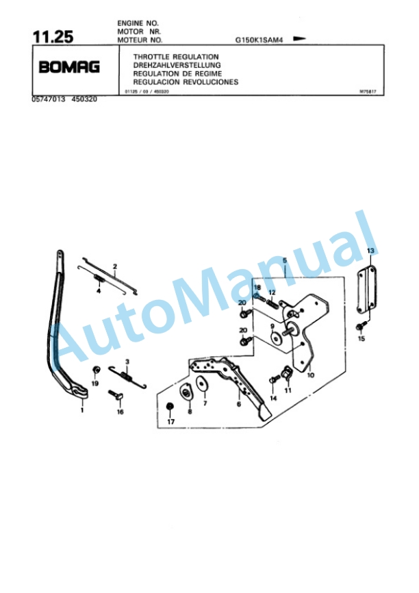 Bomag M1 P Vibratory Plate Compactor Spare Parts Catalogue 00816417-2