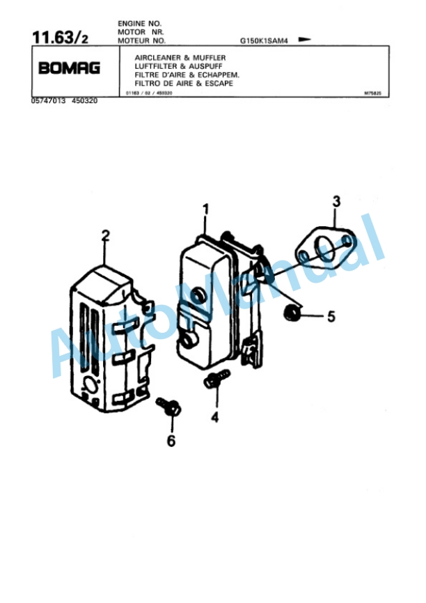 Bomag M1 P Vibratory Plate Compactor Spare Parts Catalogue 00816417-3