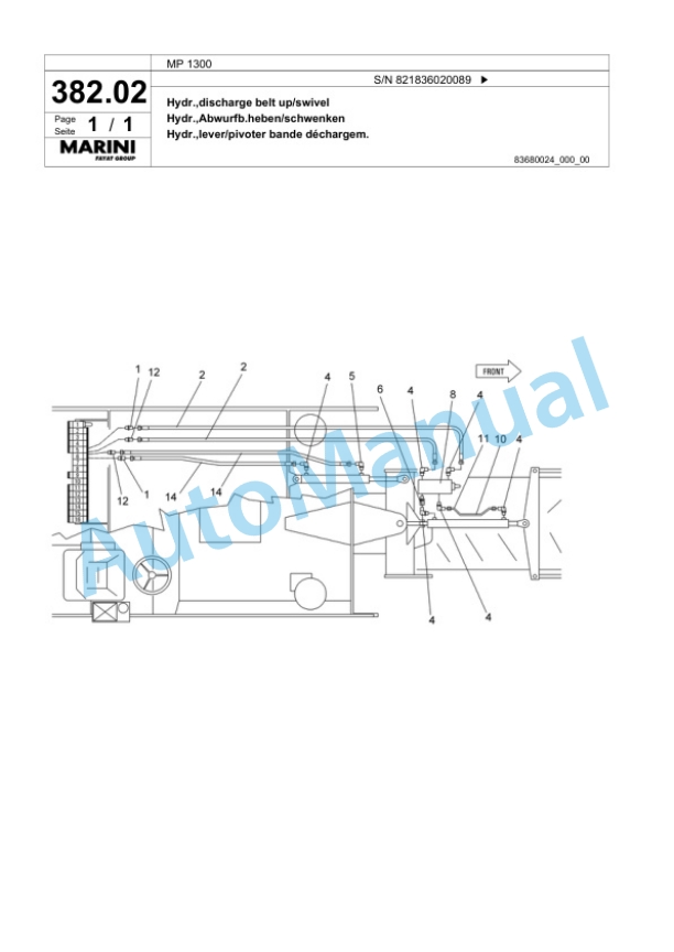 Bomag MP 1300 Cold Milling Planer Spare Parts Catalogue 00800603-2