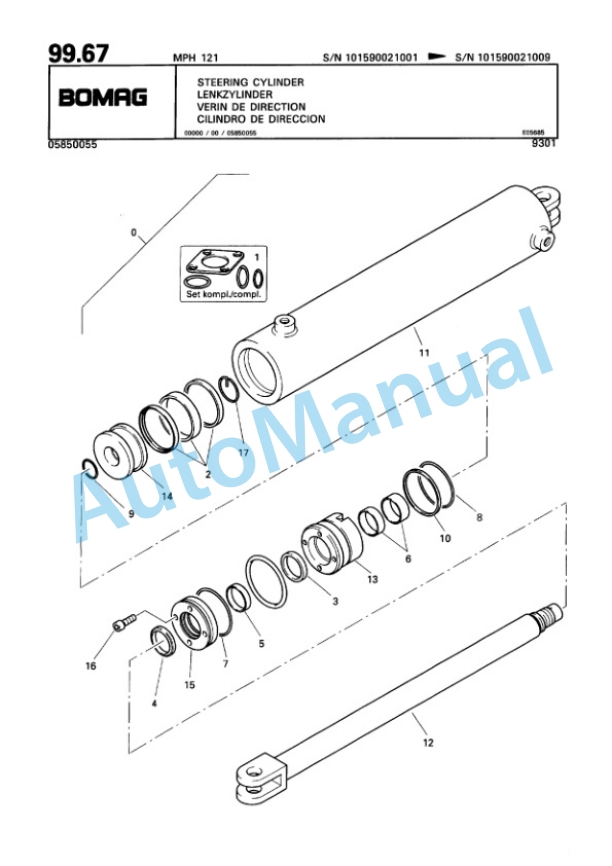 Bomag MPH 121 Soil Stabilizer - Asphalt Recycler Spare Parts Catalogue 00811433-5