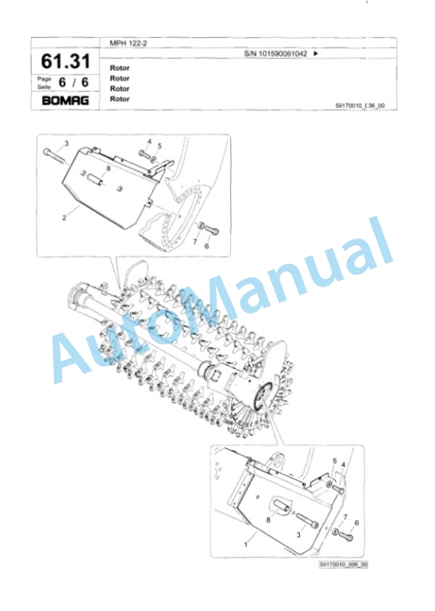 Bomag MPH 122-2 Soil Stabilizer - Asphalt Recycler Spare Parts Catalogue 00818726-2
