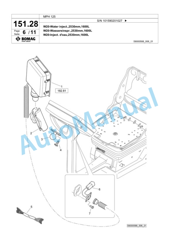 Bomag MPH 125 Soil Stabilizer - Asphalt Recycler Spare Parts Catalogue 00818273-4