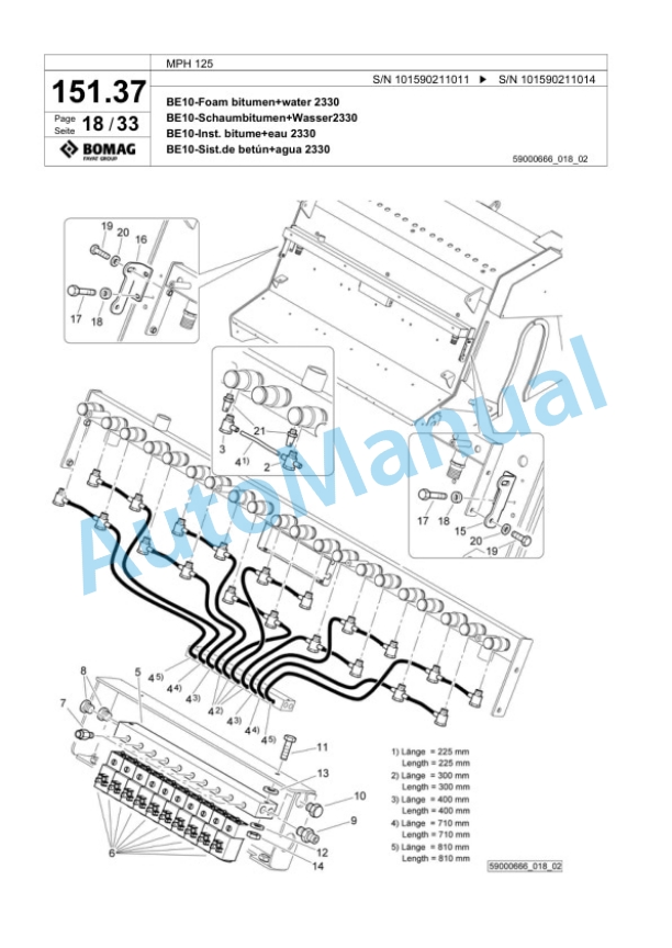 Bomag MPH 125 Soil Stabilizer - Asphalt Recycler Spare Parts Catalogue 00818681-3