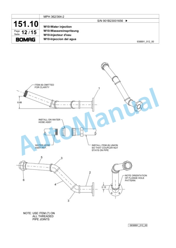 Bomag MPH 362-364-2 Soil Stabilizer - Asphalt Recycler Spare Parts Catalogue 00817961-3