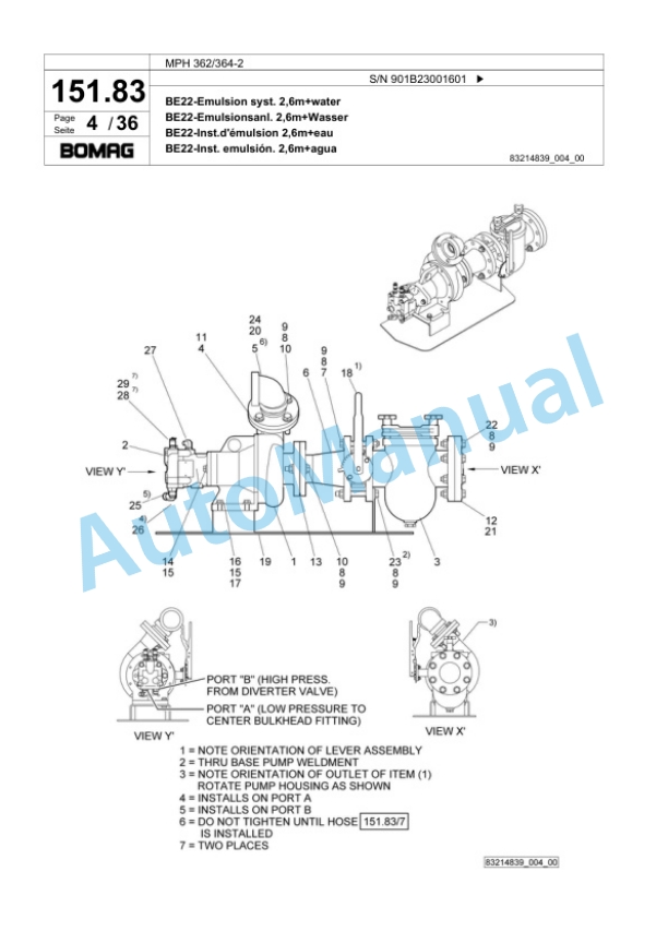 Bomag MPH 362-364-2 Soil Stabilizer - Asphalt Recycler Spare Parts Catalogue 00817961-5