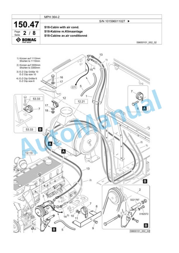 Bomag MPH 364-2 Soil Stabilizer - Asphalt Recycler Spare Parts Catalogue 00824973-5