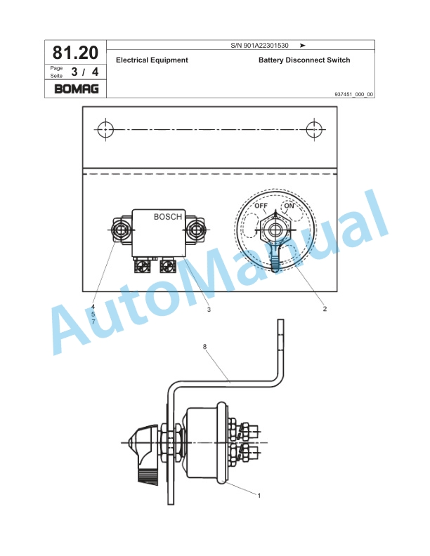 Bomag MPH 454 Soil Stabilizer - Asphalt Recycler Spare Parts Catalogue 00817885-2