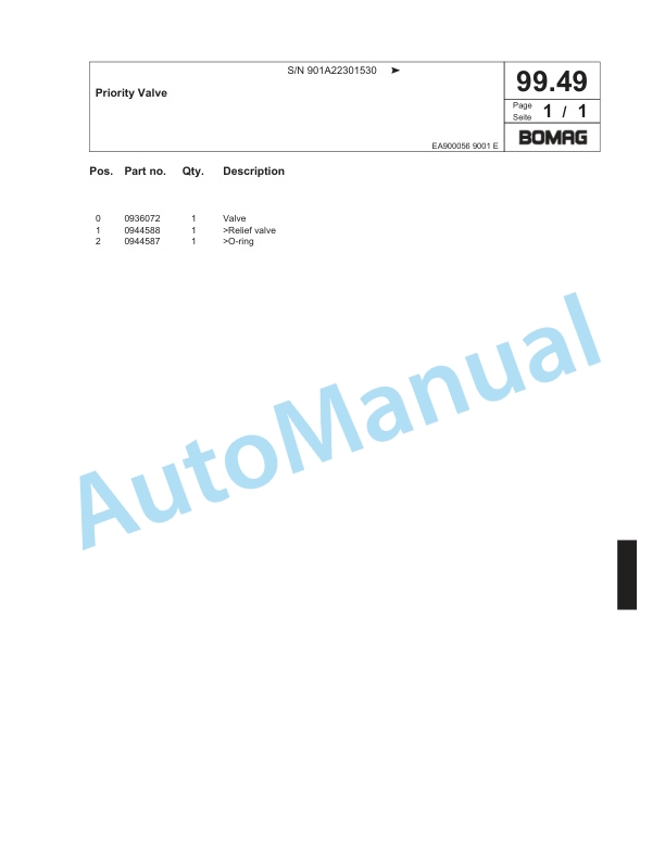 Bomag MPH 454 Soil Stabilizer - Asphalt Recycler Spare Parts Catalogue 00817885-4