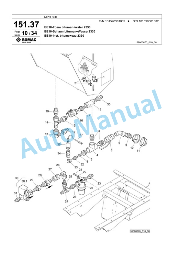 Bomag MPH 600 Soil Stabilizer - Asphalt Recycler Spare Parts Catalogue 00824097-2