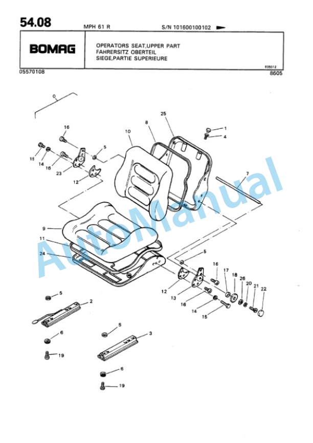 Bomag MPH 61 R Asphalt Recycler Spare Parts Catalogue 00810060-5