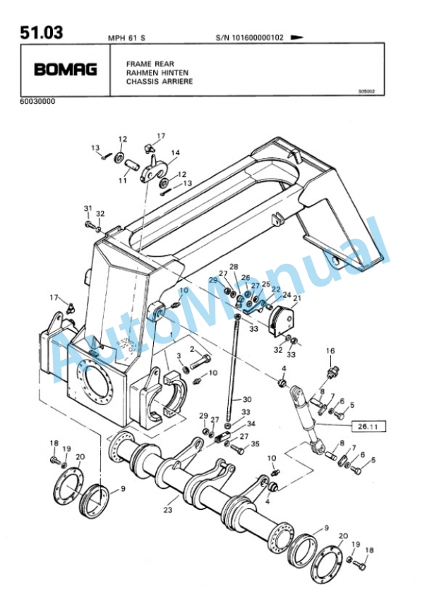 Bomag MPH 61 S Soil Stabilizer Spare Parts Catalogue 00810059-4