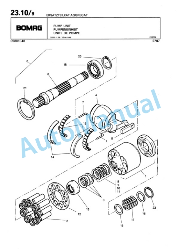 Bomag Pump Spare Parts Catalogue 00817722-3