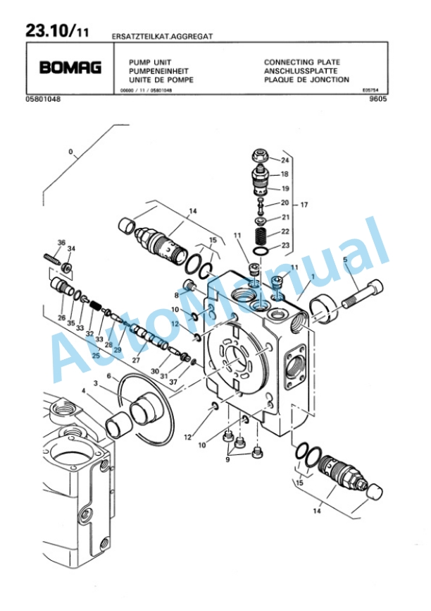 Bomag Pump Spare Parts Catalogue 00817722-4