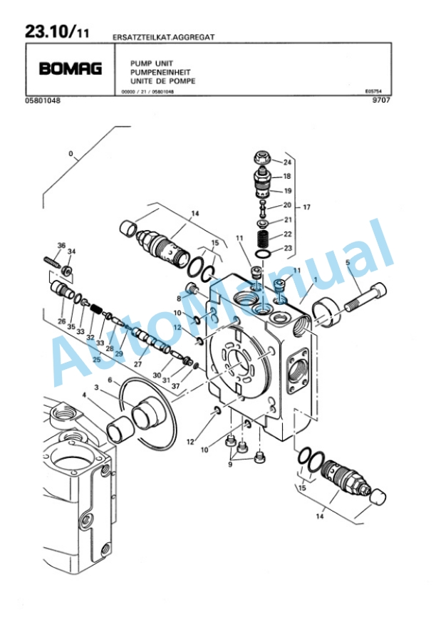 Bomag Pump Spare Parts Catalogue 00817722-5