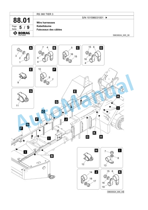 Bomag RS 360 TIER 3 Soil Stabilizer - Asphalt Recycler Spare Parts Catalogue 00825661-2