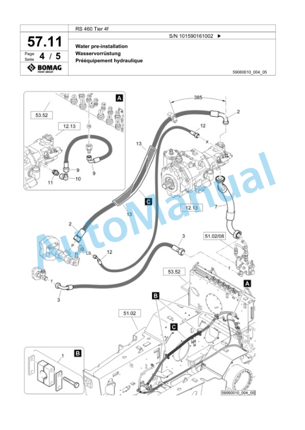 Bomag RS 460 Tier 4f Soil Stabilizer - Asphalt Recycler Spare Parts Catalogue 00825189-2