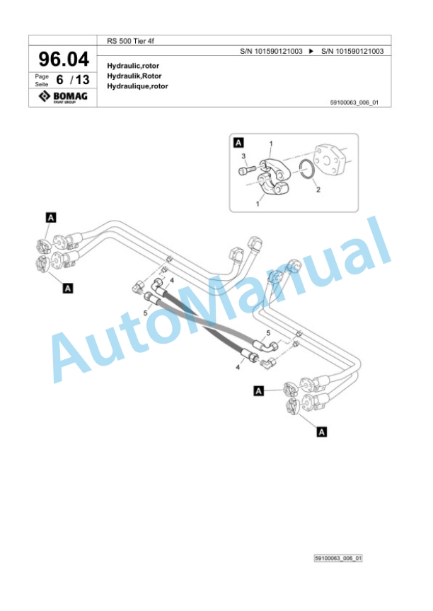 Bomag RS 500 Tier 4f Soil Stabilizer - Asphalt Recycler Spare Parts Catalogue 00824755-4