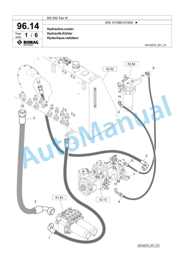 Bomag RS 500 Tier 4f Soil Stabilizer - Asphalt Recycler Spare Parts Catalogue 00824755-5