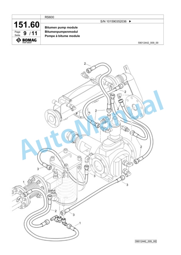 Bomag RS600 Soil Stabilizer - Asphalt Recycler Spare Parts Catalogue 00825147-2