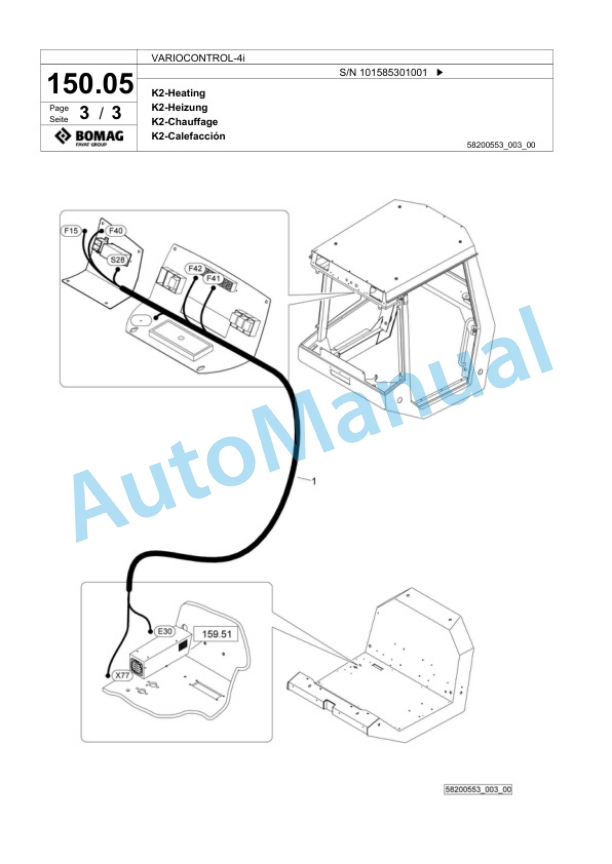 Bomag VARIOCONTROL-4i Single Drum Wheel Drive Vibratory Roller Spare Parts Catalogue 00824681-4