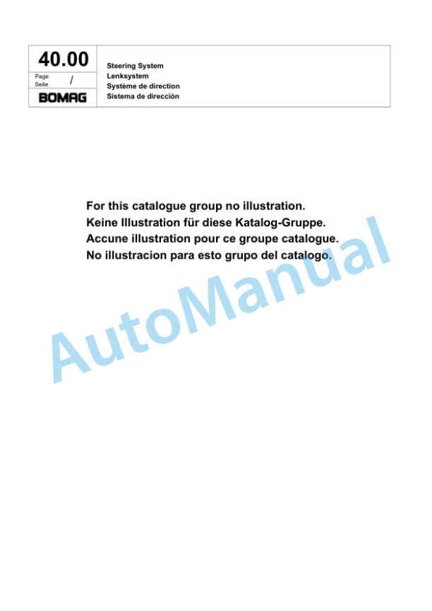 Bomag VARIOCONTROL Single Drum Wheel Drive Vibratory Roller Spare Parts Catalogue 00818383-2