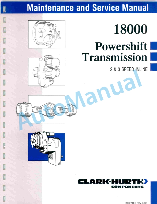 Clark 18000 Powershift Transmission Maintenance and Service Manual