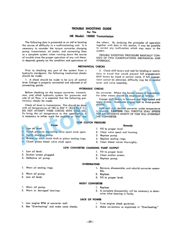 Clark 18000 Powershift Transmission Maintenance and Service Manual-5