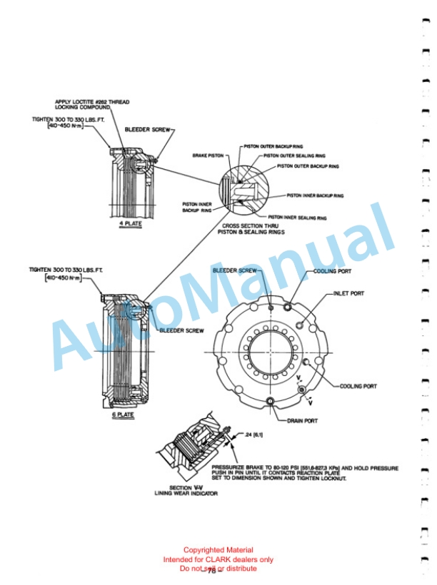 Clark 21 D Series Planetary Drive Axle Maintenance and Service Manual SM-21D-4