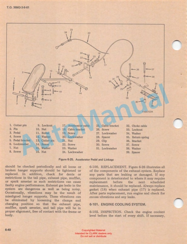 Clark 2342469 Tractor, Wheeled Technical Manual T.O. 36M3-3-8-61-3